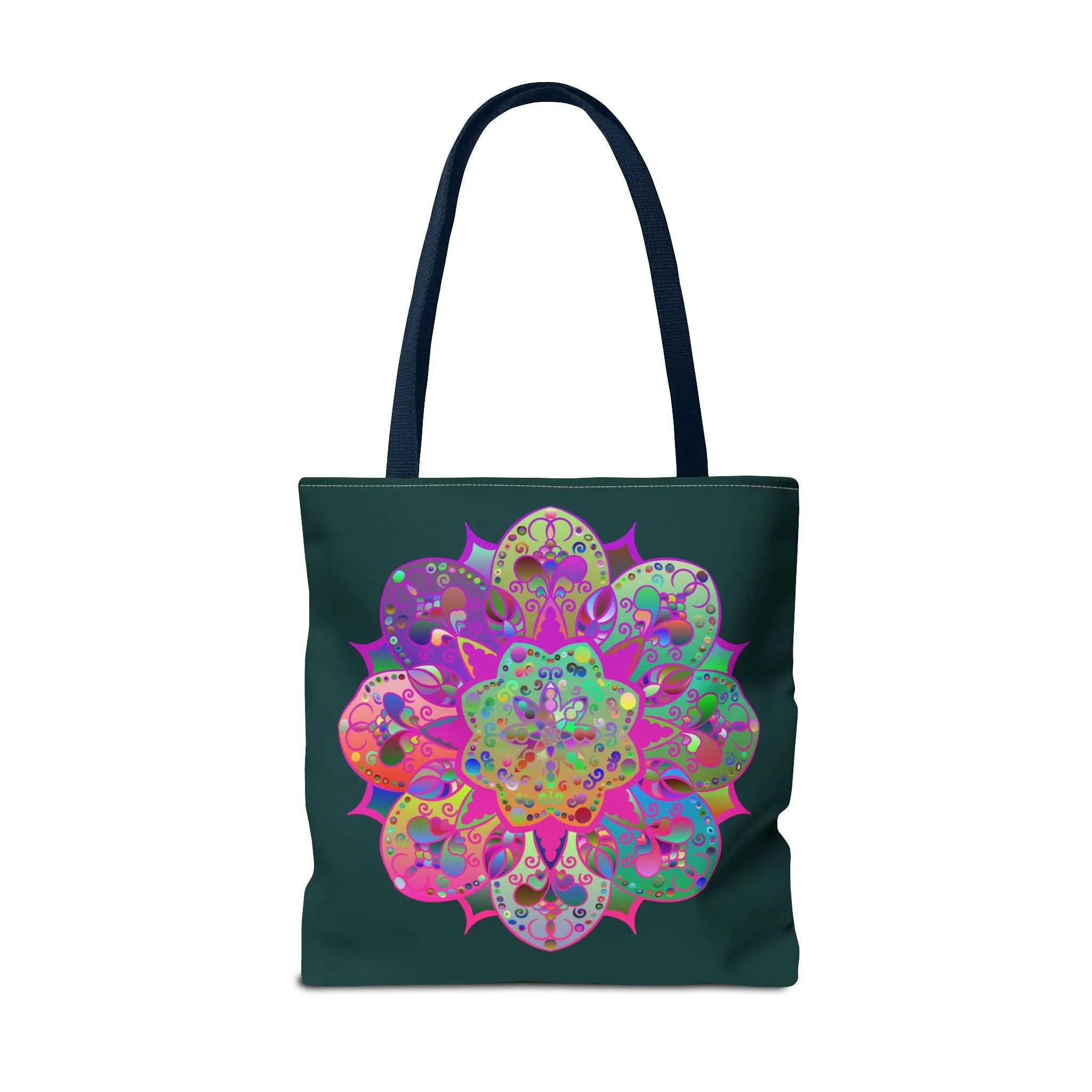 Colorful Mandala Tote Bag Dark Green