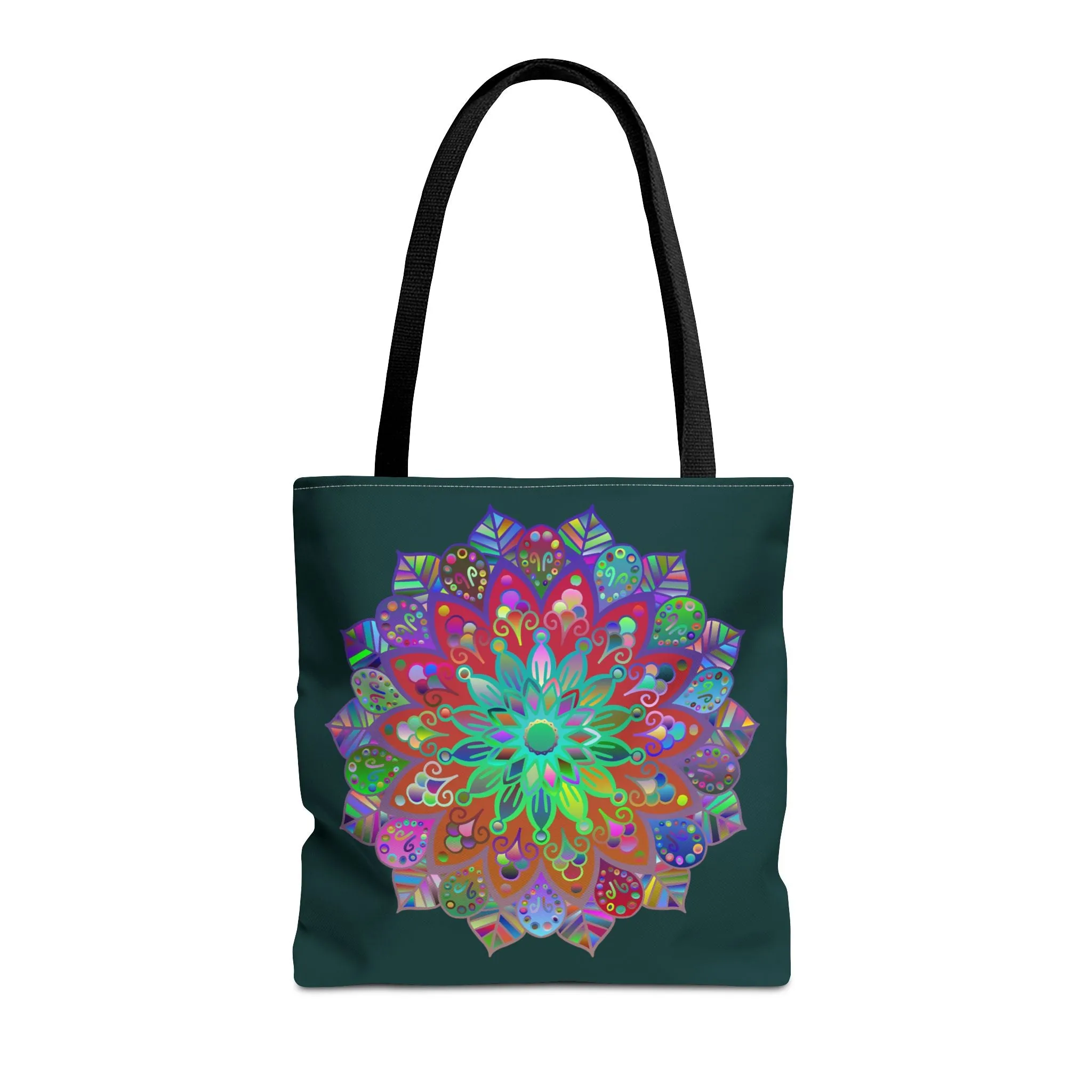 Colorful Mandala Tote Bag Dark Green