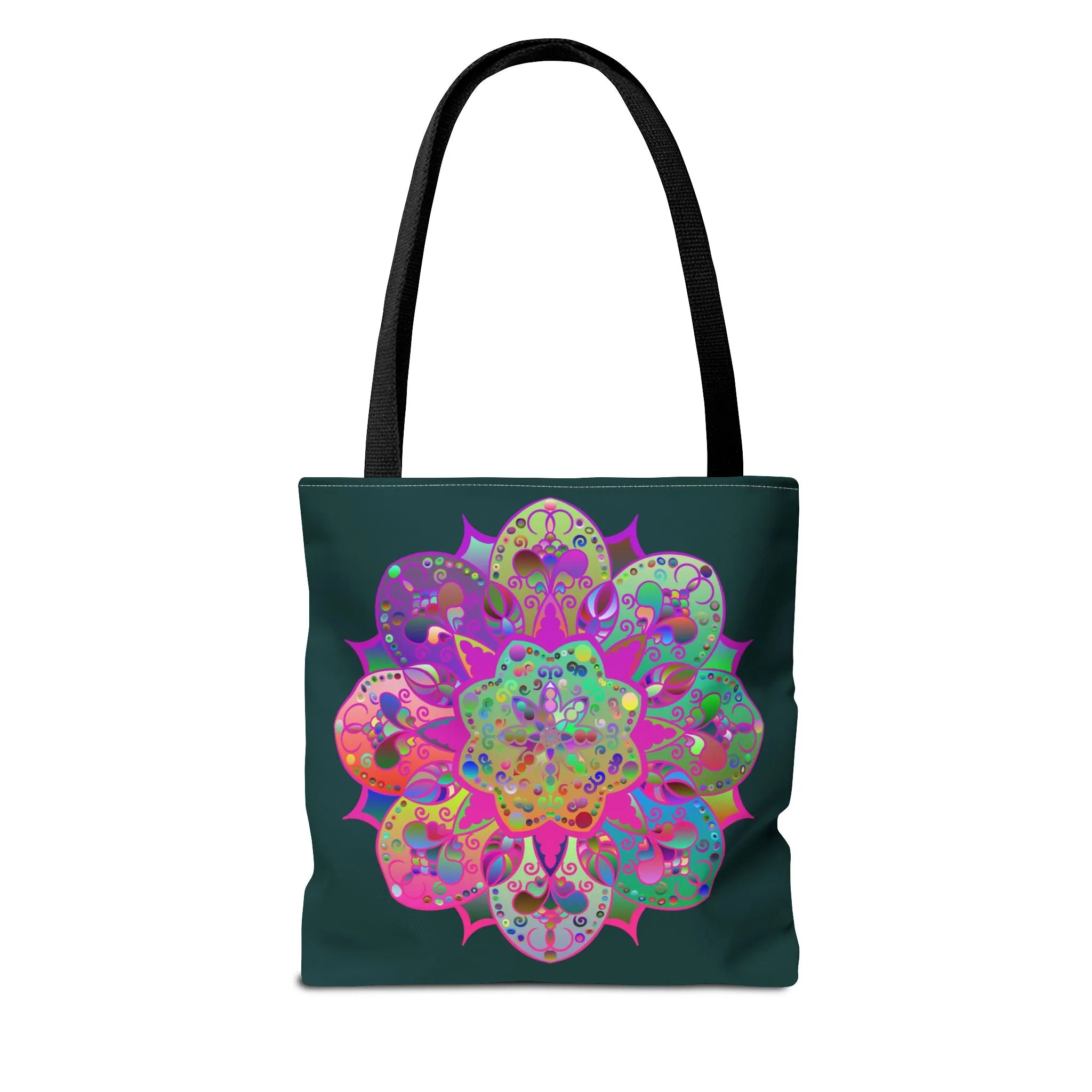 Colorful Mandala Tote Bag Dark Green