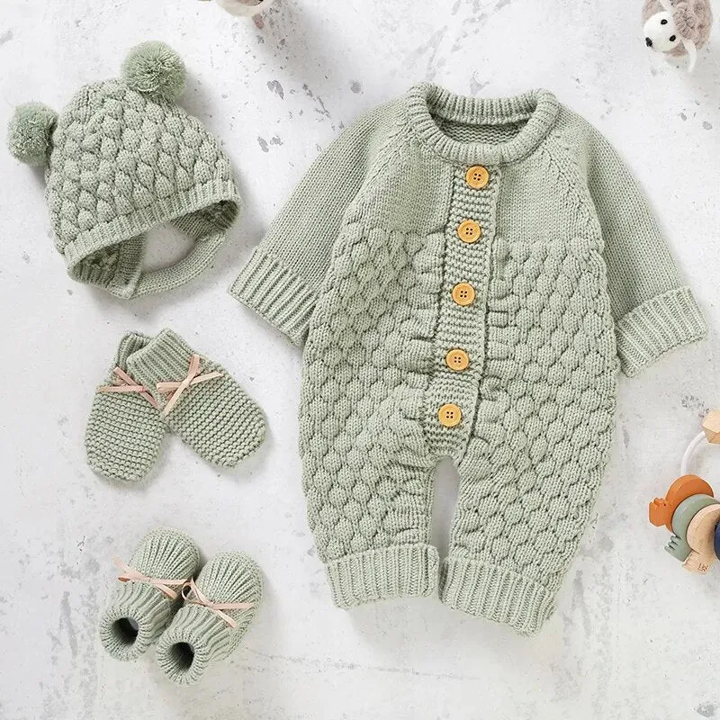 Cozy Cable Knit Baby Winter Ensemble