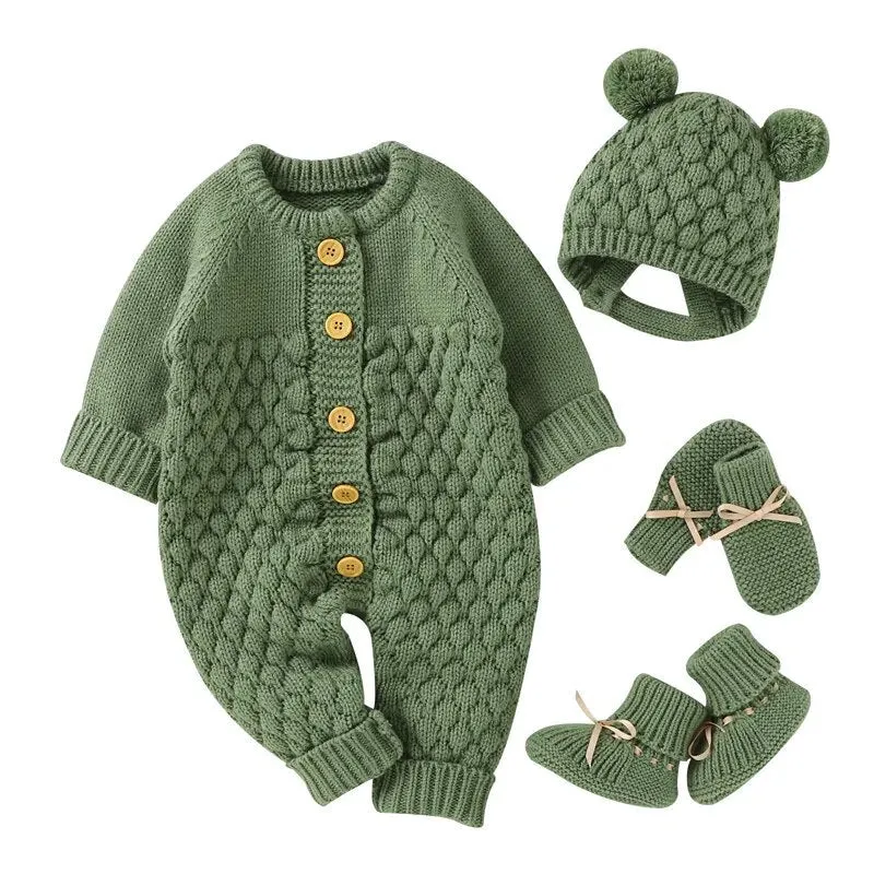 Cozy Cable Knit Baby Winter Ensemble