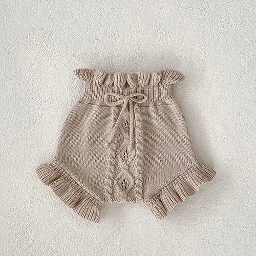 Cozy Knit Patterned Cardigan and Romper Set for Girls