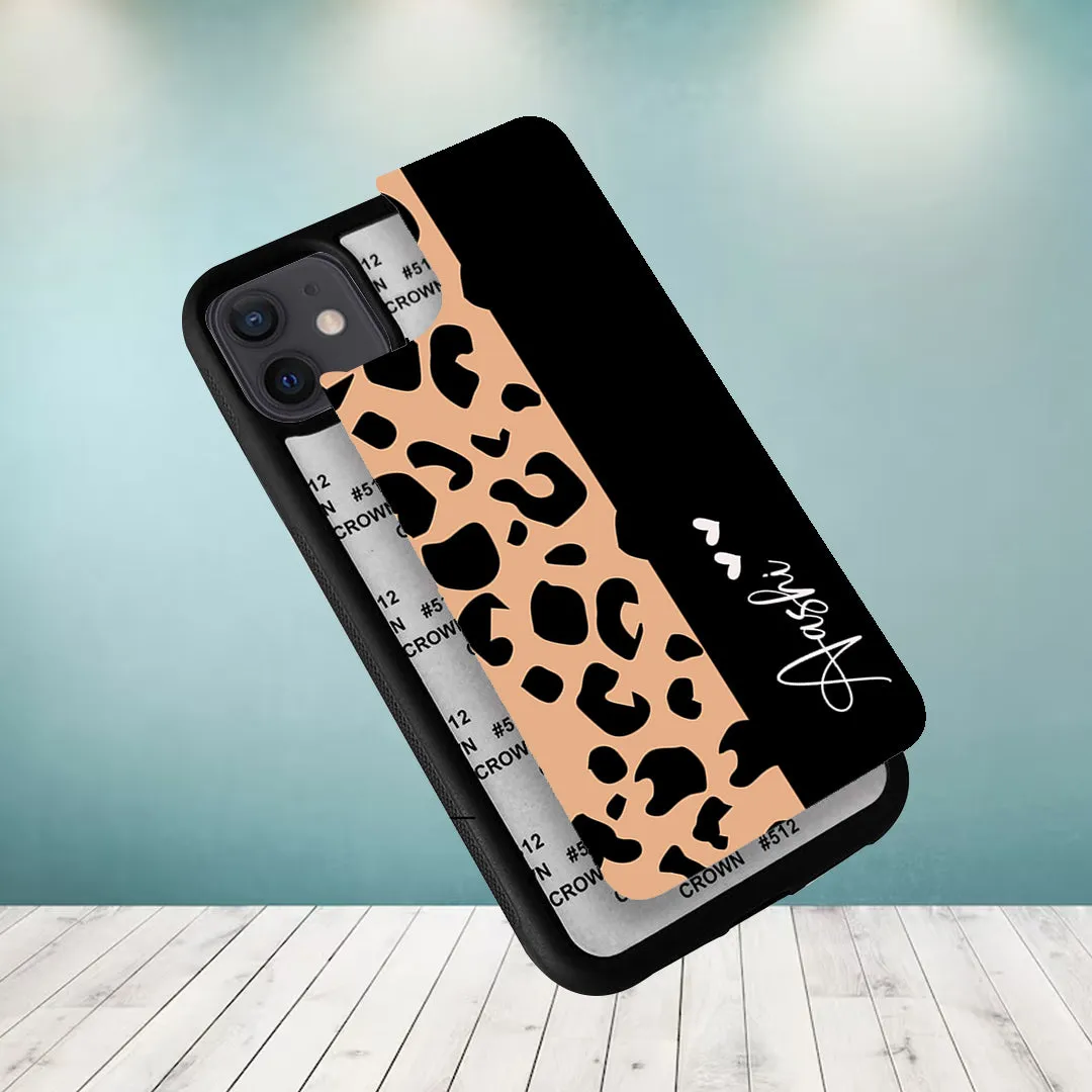 Customized Leopard Glossy Metal Case Cover For iPhone