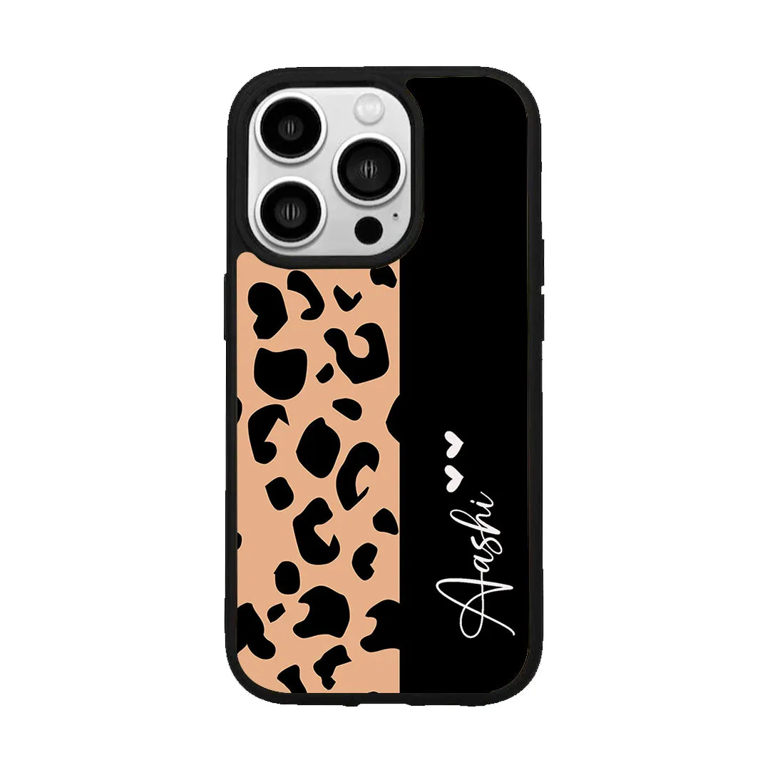 Customized Leopard Glossy Metal Case Cover For iPhone