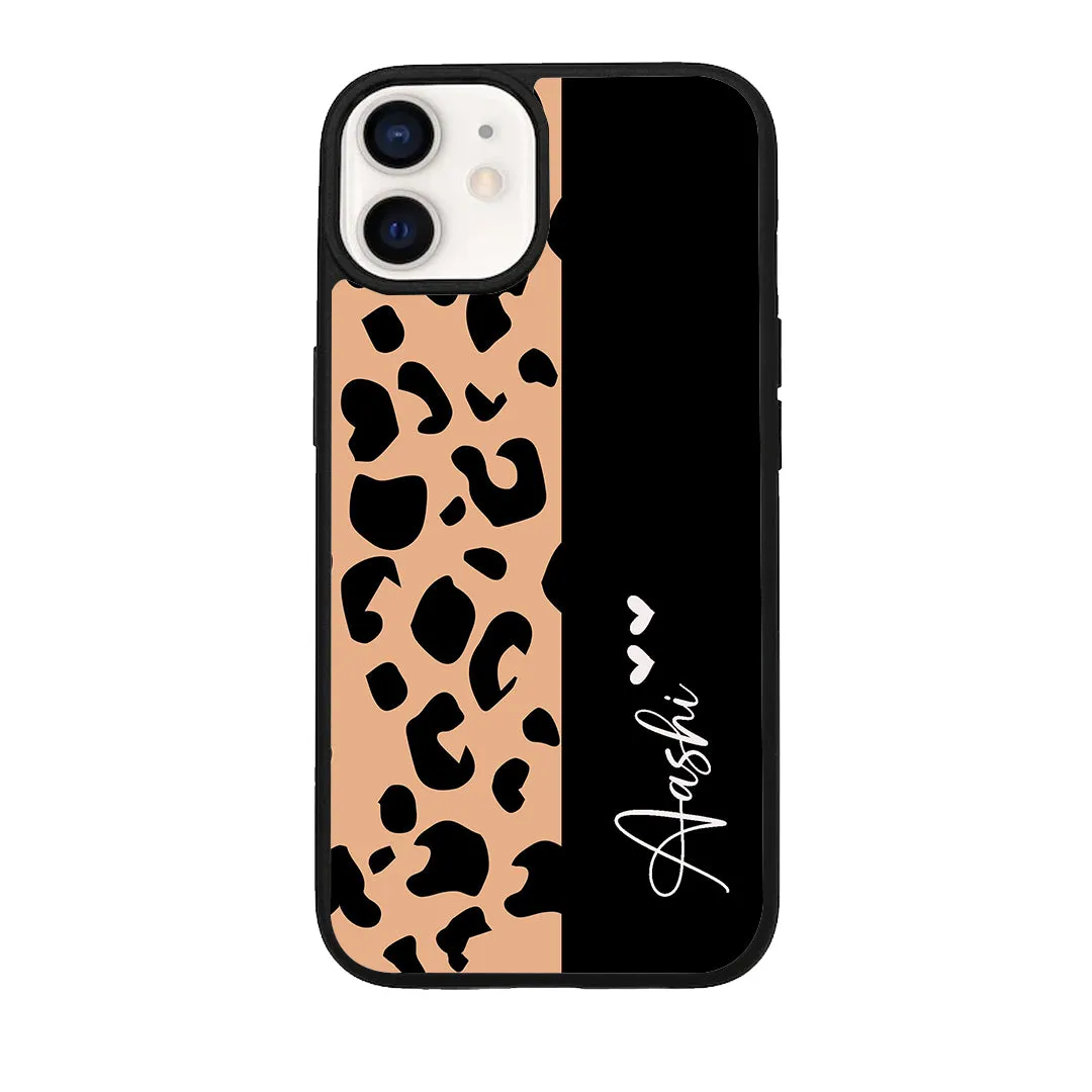 Customized Leopard Glossy Metal Case Cover For iPhone