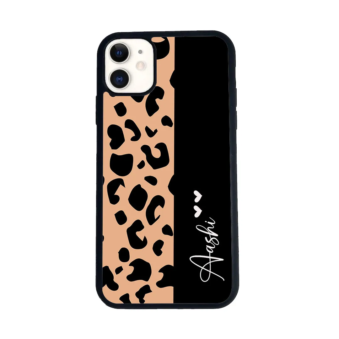 Customized Leopard Glossy Metal Case Cover For iPhone