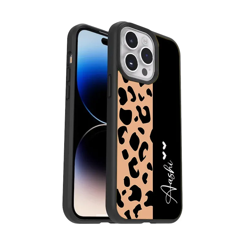 Customized Leopard Glossy Metal Case Cover For iPhone