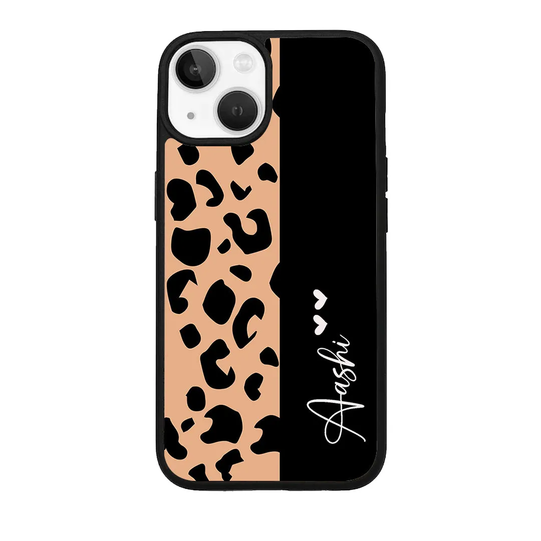 Customized Leopard Glossy Metal Case Cover For iPhone