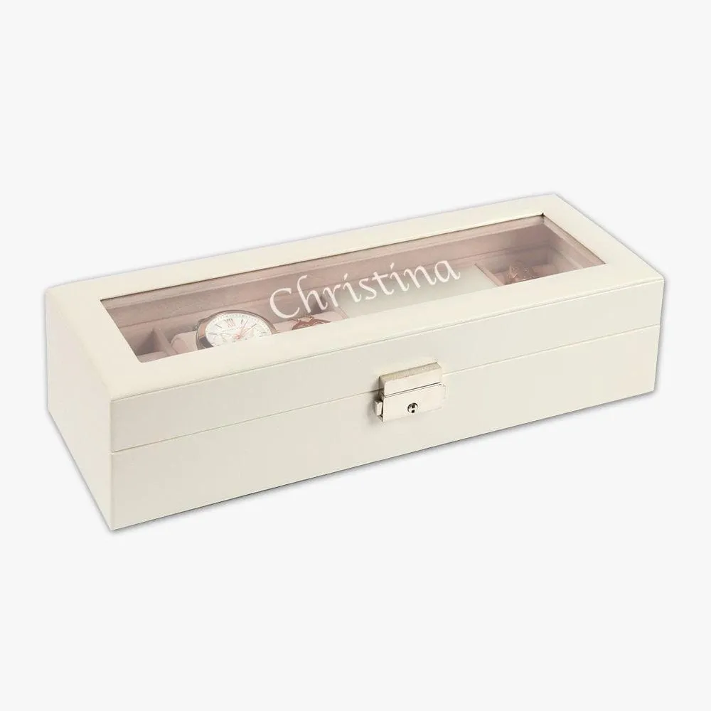 Customized Name Small Watch Case & Jewelry Storage Valet