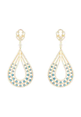 Daphne Teardrop Earrings Gold Turquoise