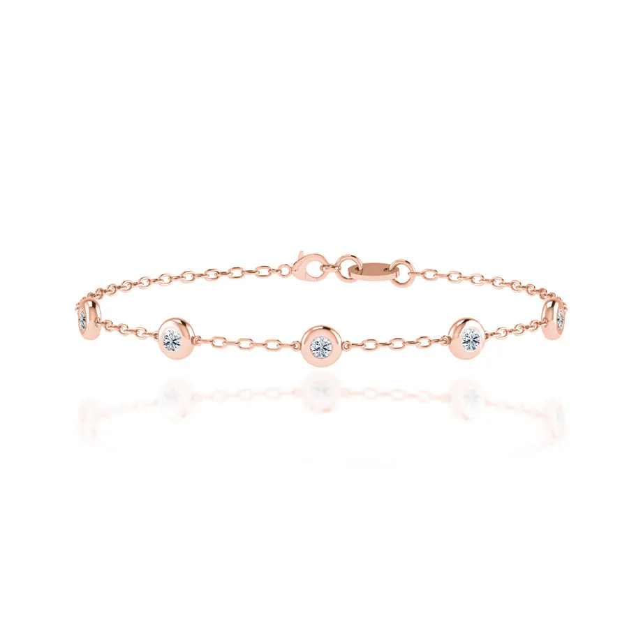 DARINA - Bezel Edge Lab Diamond Bracelet 18k Rose Gold