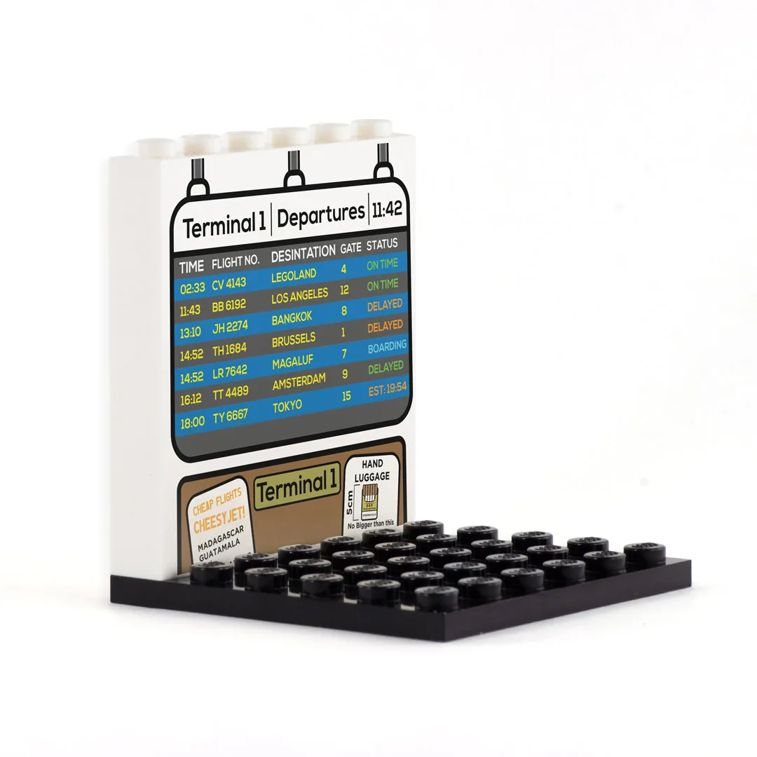 Departure Board Back Panel- Custom Design Display Panel and Stand