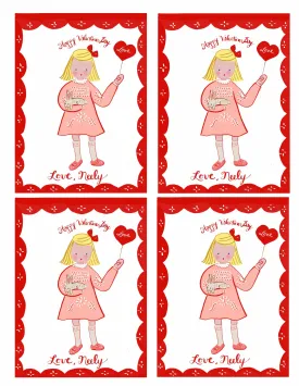 Digital Personalized Valentine Cards- Girl