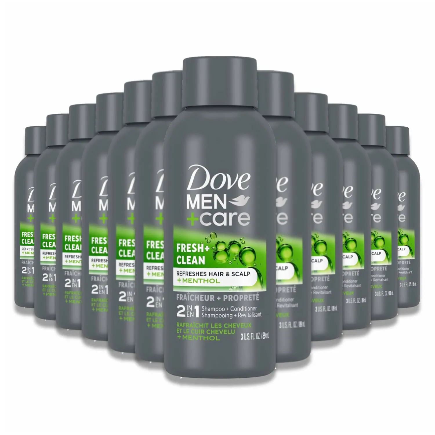 Dove Men Care - Fresh and Clean 2-in-1 Shampoo   Conditioner - 3 Oz - 12 Pack