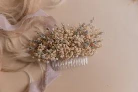 Dried Gypsophila & Dried Lavender Bridal Hair Comb / Wedding Hair Comb