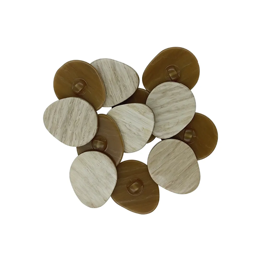 Drop Shape Cream Colour Downhole Decorative Poly Buttons