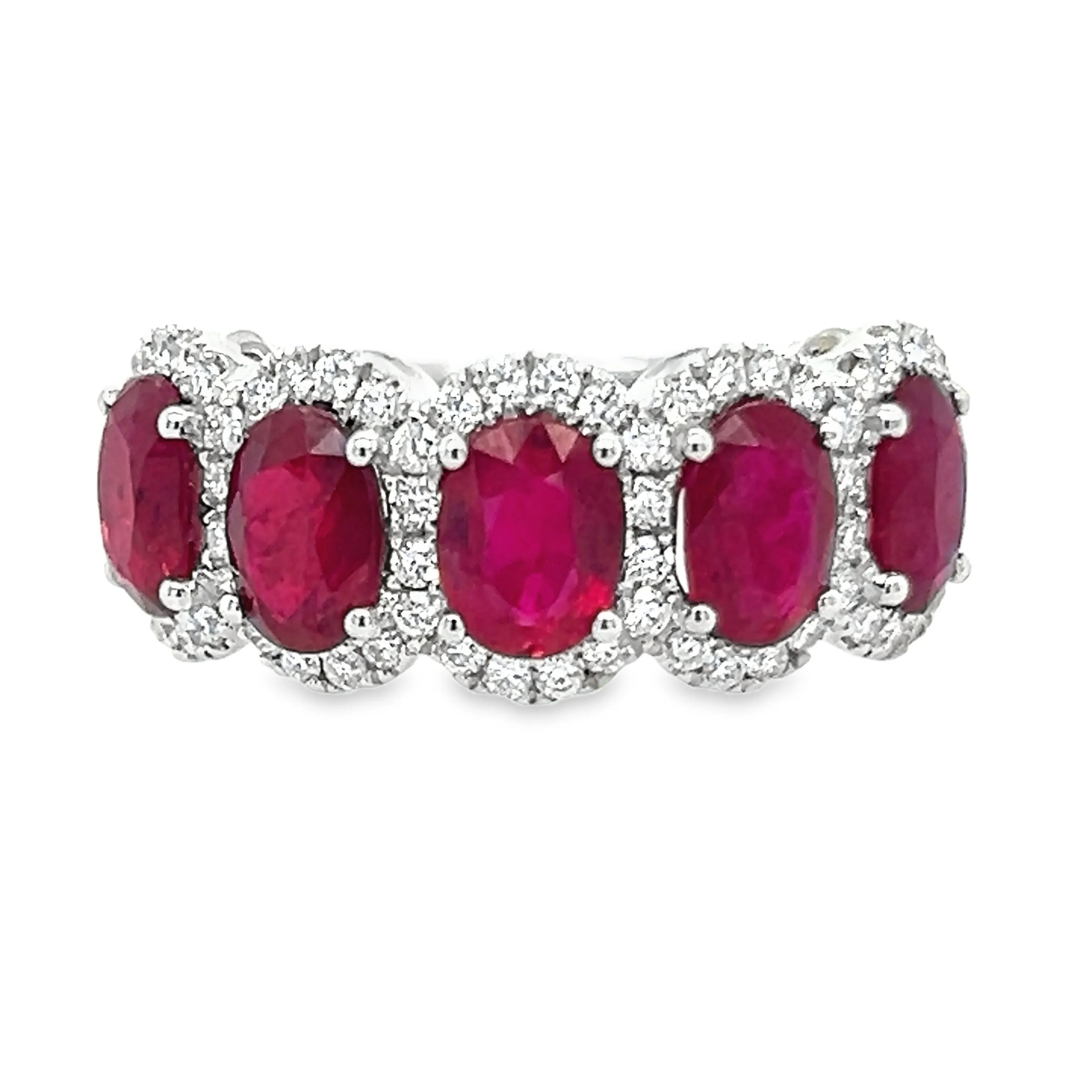 Elegance Redefined: 18K White Gold Ruby and Diamond Ring