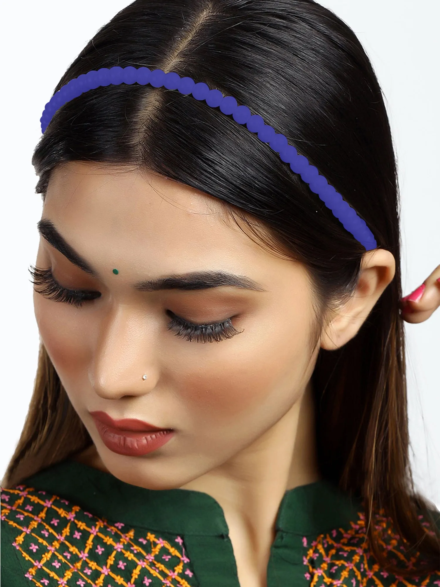 Elegant Blue Beads Hairband for Women