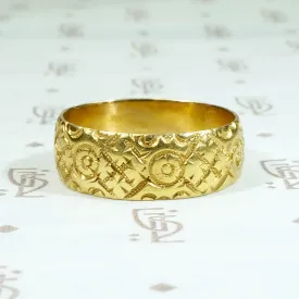 Engraved English Cigar Band in 18ct Gold