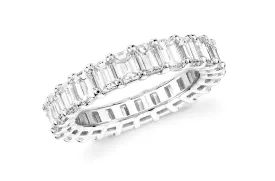 Eternity Ring 2.58cts Emerald Cut Diamonds & Platinum