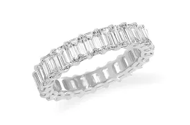 Eternity Ring 3.41 cts Emerald Cut Diamonds & Platinum