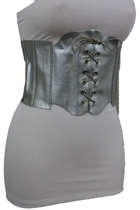 Faux Leather Wide Sexy High Waisted Corset Belt