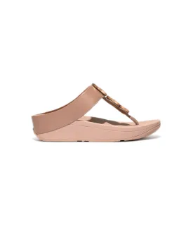 FitFlop Halo Metallic Trim Toe Post Sandals Beige