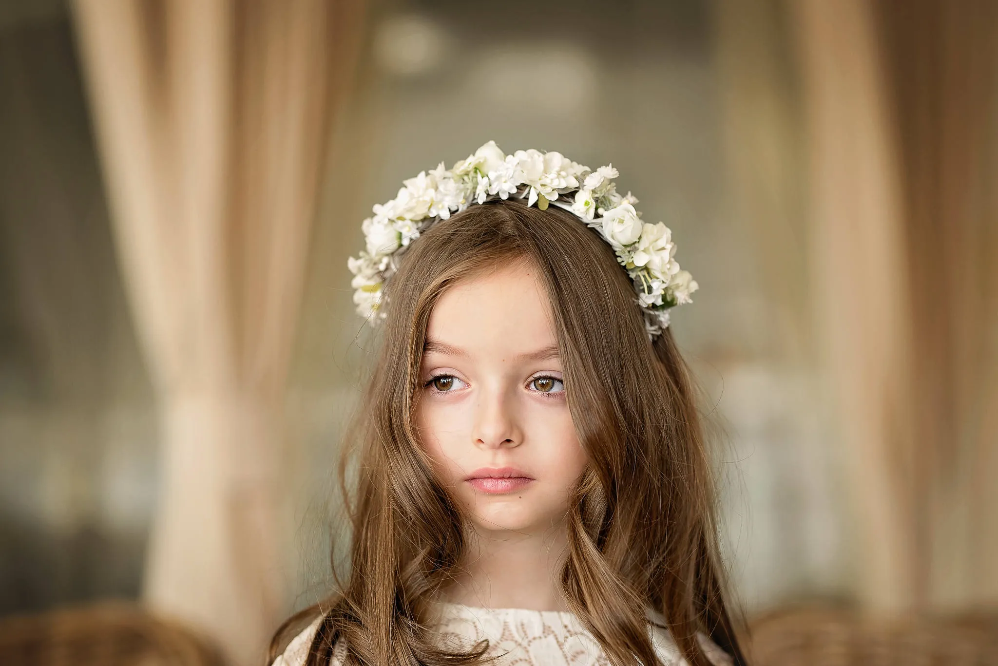 Floral headband for first communion Communion headband Girls headband Floral accessories Hair flowers Hair accessories Magaela Handmade