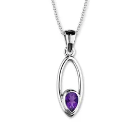 Flourish Silver Pendant CP328 Amethyst