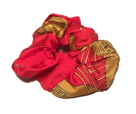 Hermes Handmade Armada Silk Scarf Scrunchie