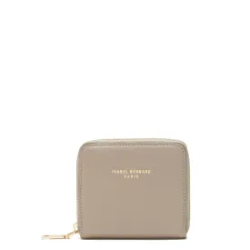 Honoré Jules taupe calfskin leather zipper wallet