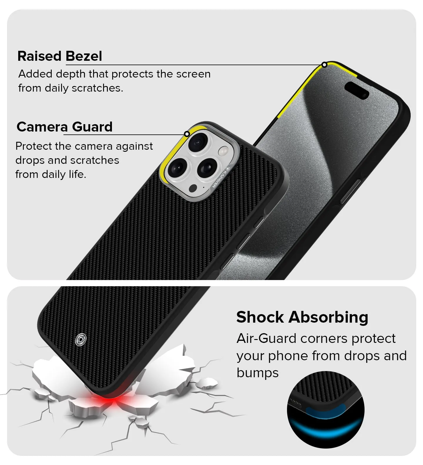 iPhone 15 Pro Back Cover Case | Elektro Armor - Black