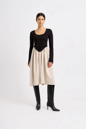 Joan Dress Black & Cream