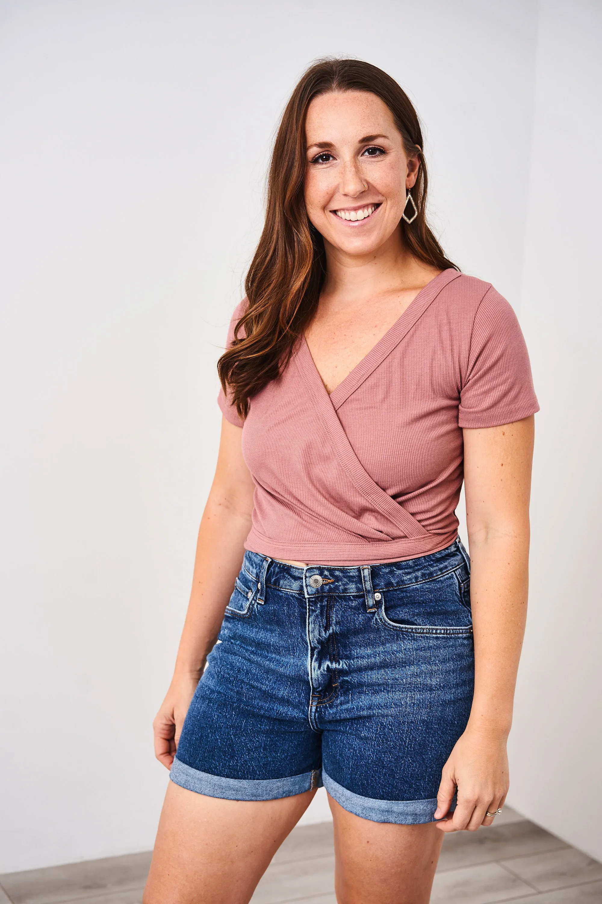 Latched Mama Ribbed Short Sleeve Nursing Wrap Top