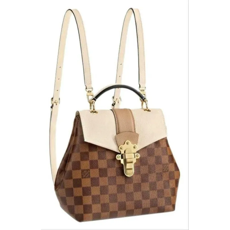 Louis Vuitton Clapton Creme Brown Damier Ébène Canvas Backpack