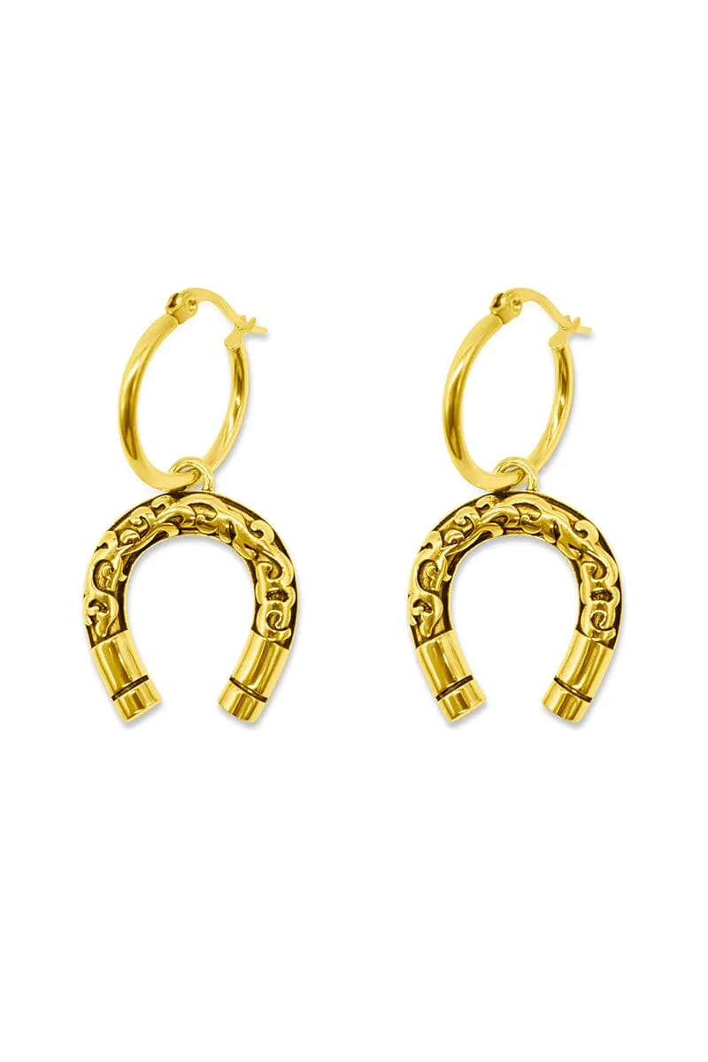 Lucky Charm Horseshoe Hoop Earrings