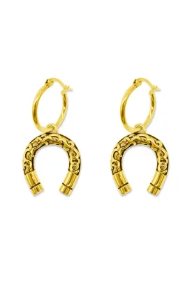 Lucky Charm Horseshoe Hoop Earrings