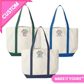 Make It Yours™ 'Floral Paw Print' Canvas Boat Tote