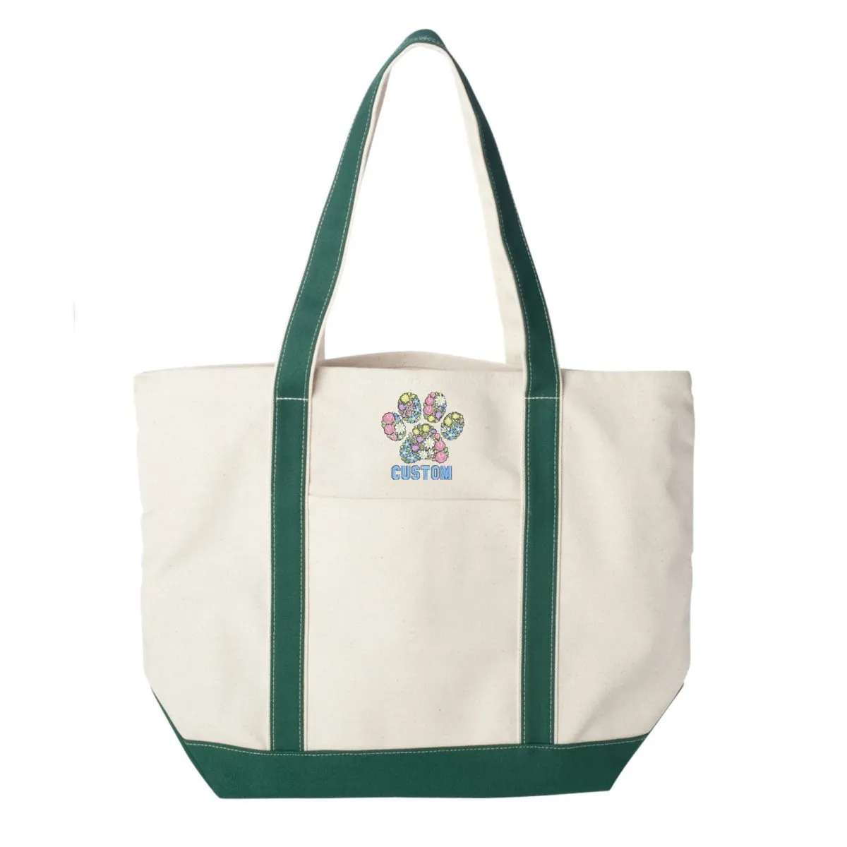 Make It Yours™ 'Floral Paw Print' Canvas Boat Tote