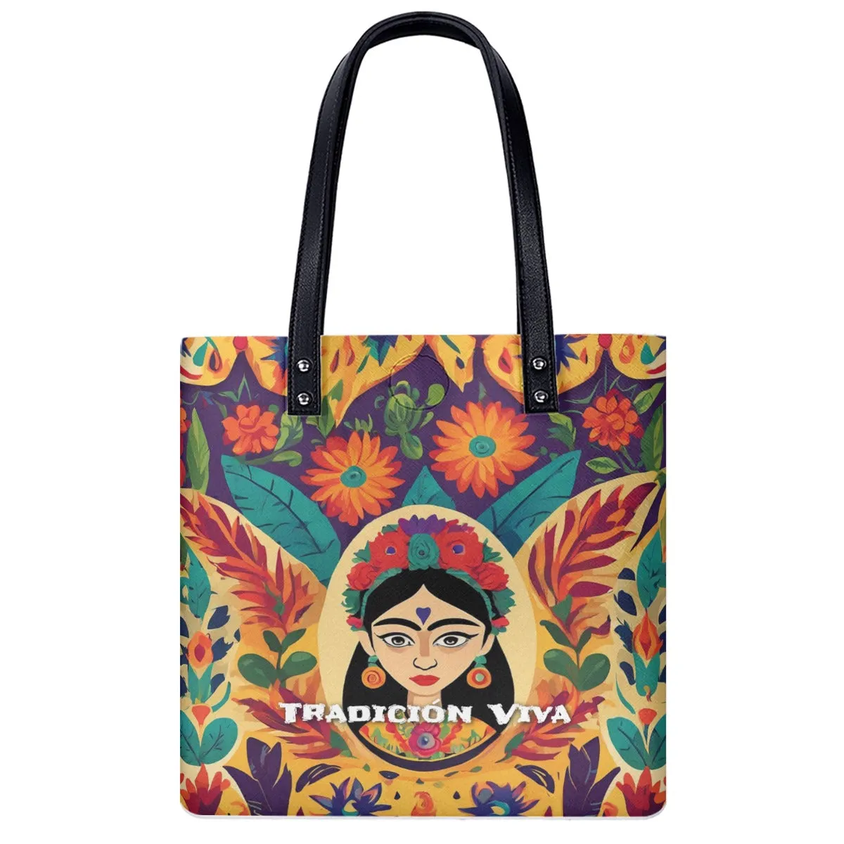 Mexican Style Tradicion Viva PU Shoulder Tote Bag