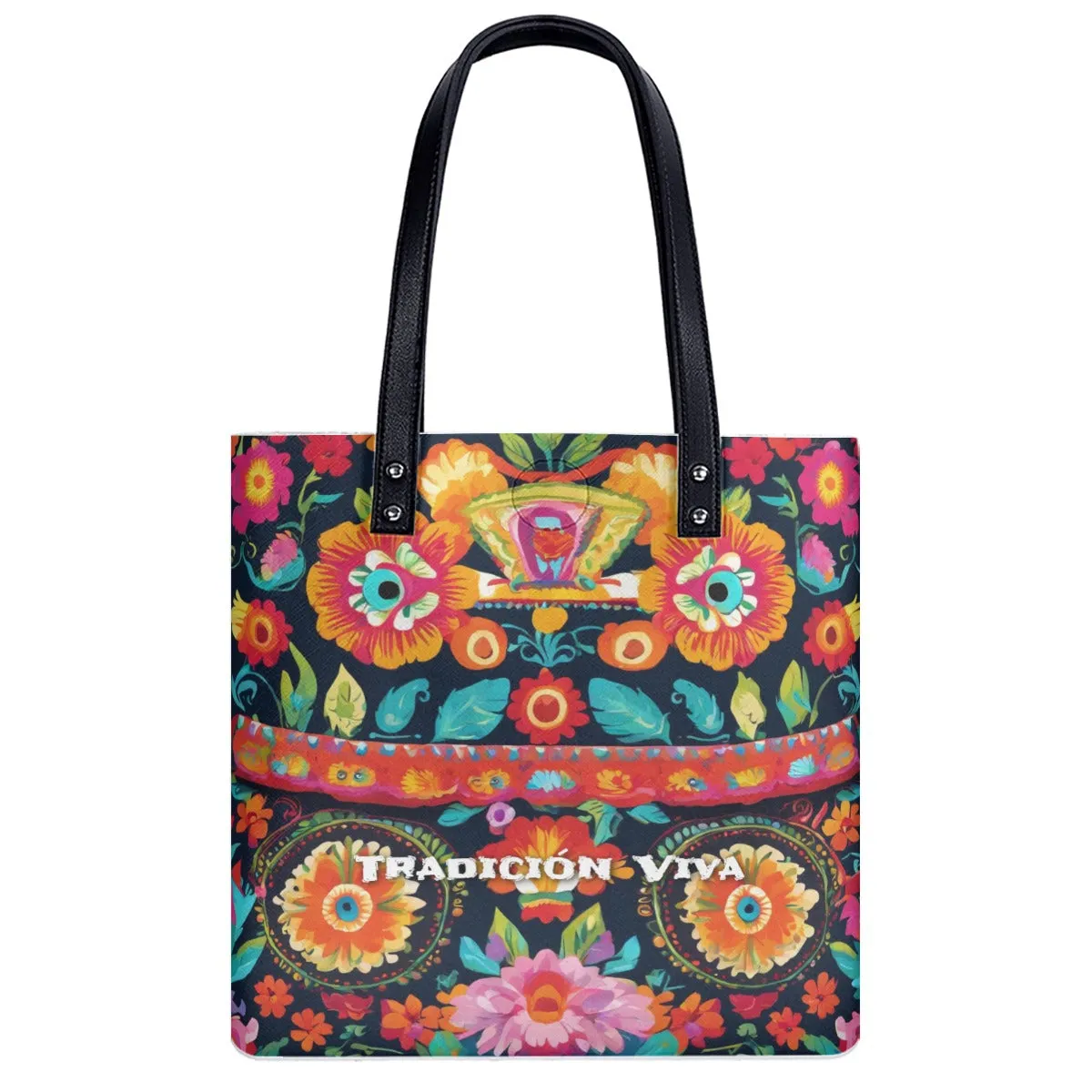 Mexican Style Tradicion Viva PU Shoulder Tote Bag