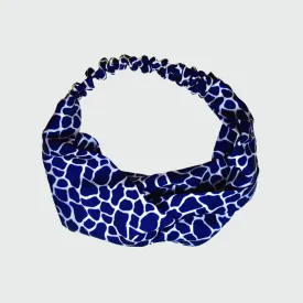 Mosaic Print Navy Twist Knot Headband