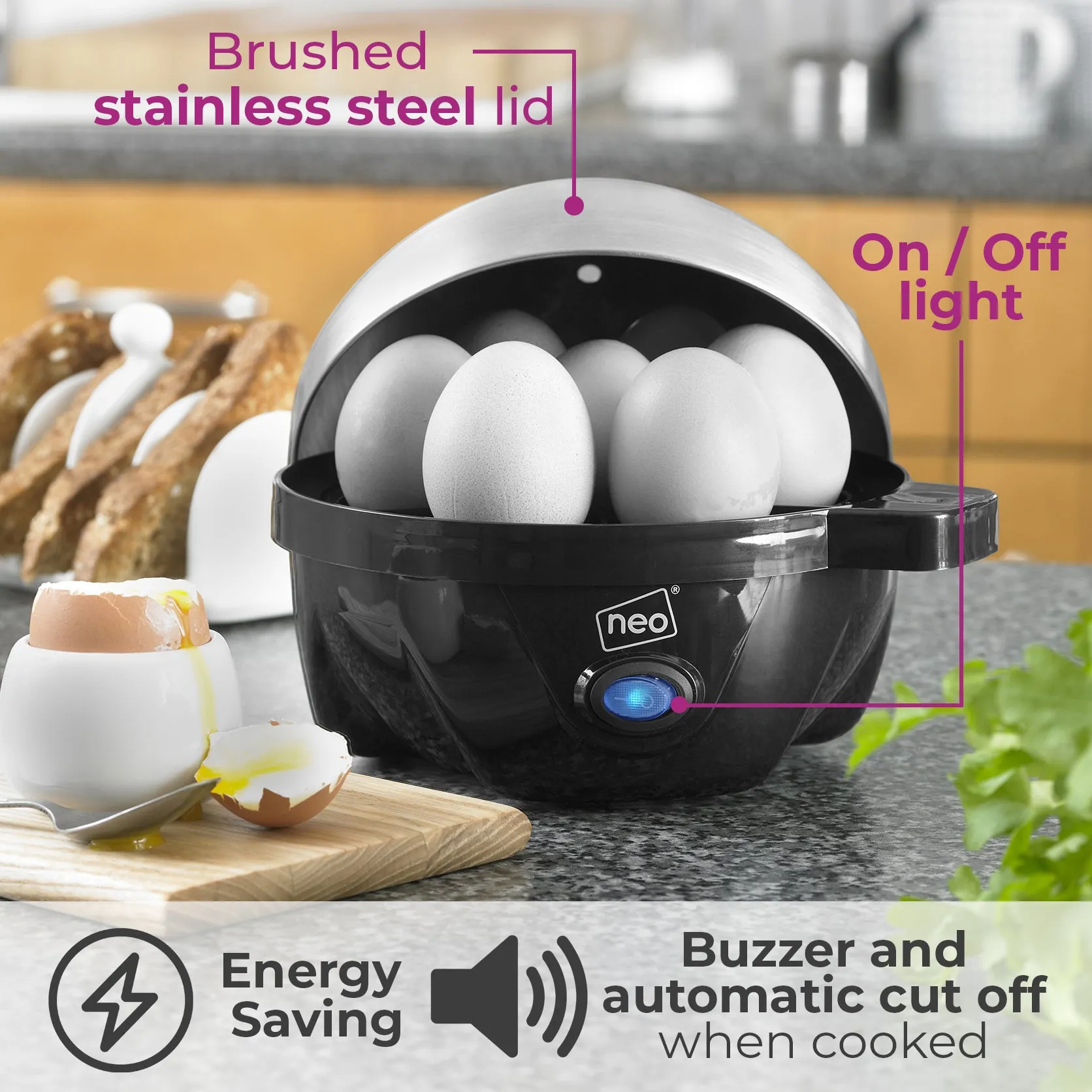 Neo Cream Electric Egg Boiler Poacher and Steamer