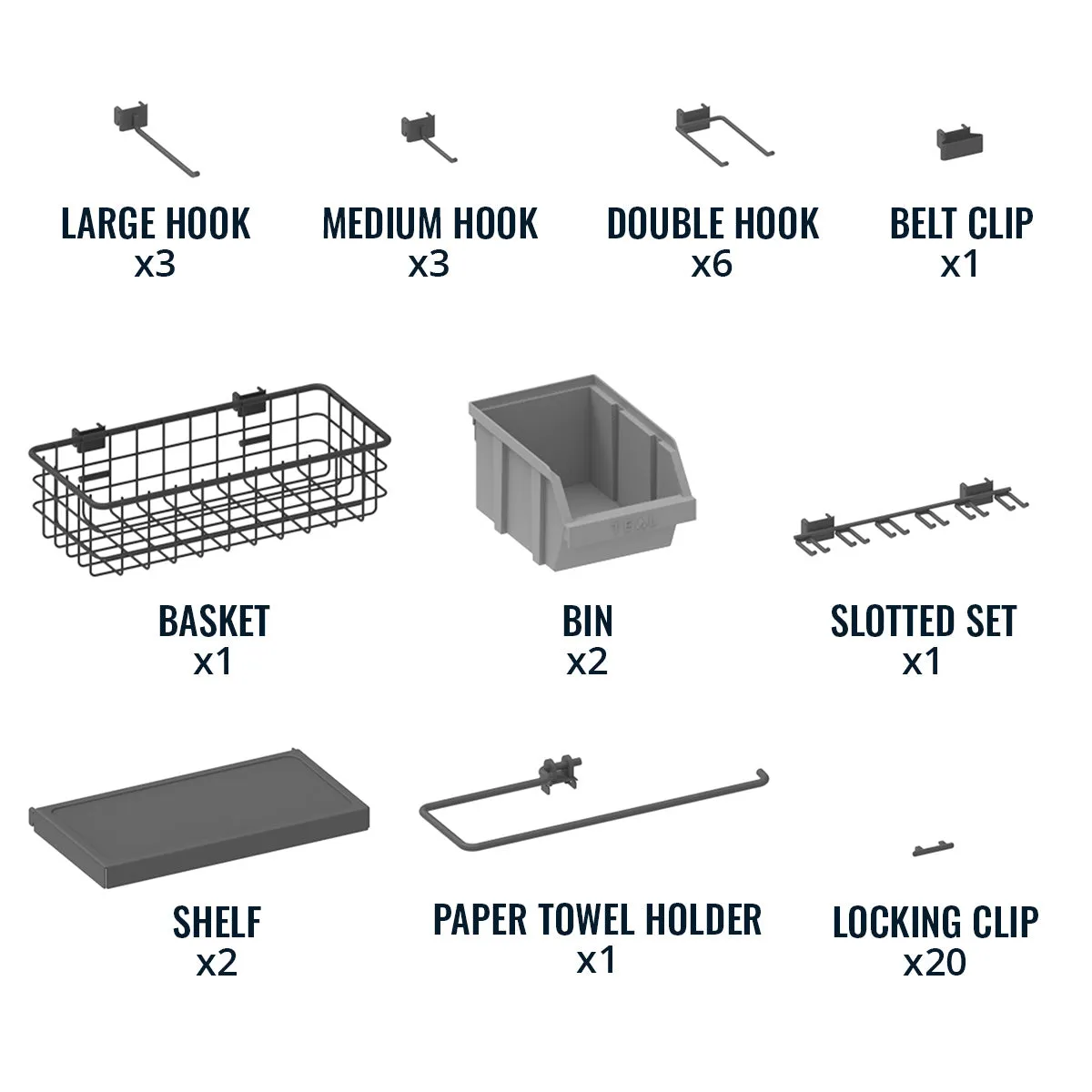 OUTLET | 51" x 32" Pristine Pegboard |20 Attachments