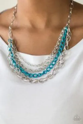 Paparazzi Accessories  - Color Bomb #N526 Peg - Blue Necklace