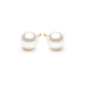 Pearl Stud Earrings 7mm Gold Plated