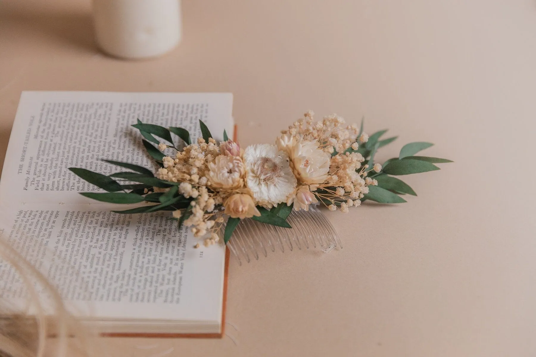 Preserved Eucalyptus Hair Comb / Bridal Boho Wedding Comb