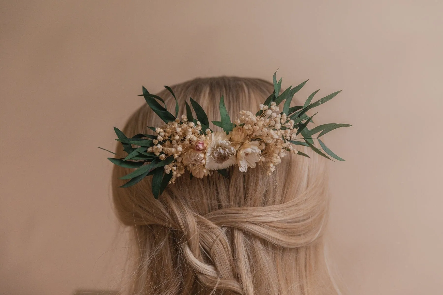 Preserved Eucalyptus Hair Comb / Bridal Boho Wedding Comb