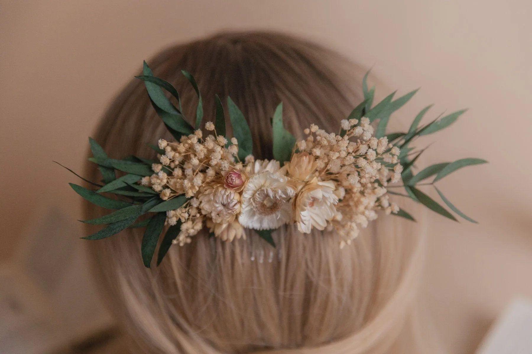 Preserved Eucalyptus Hair Comb / Bridal Boho Wedding Comb