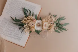 Preserved Eucalyptus Hair Comb / Bridal Boho Wedding Comb